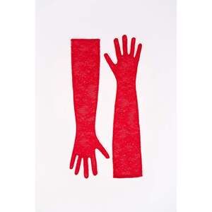 Oh Polly Lace Gloves in Fire Red Size One SizeOne Size